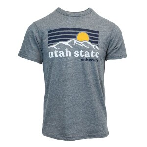Utah State University Mountain Sunset Heathered Gray Short-Sleeve T-Shirt